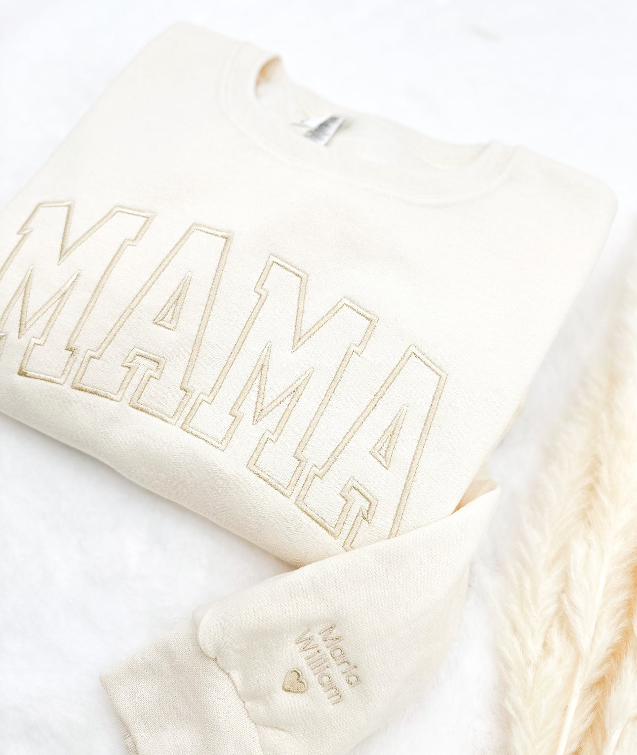 EMBROIDERED PERSONALIZED MAMA WOMENS SWEATER .. MORE COLORS AVAILABLE