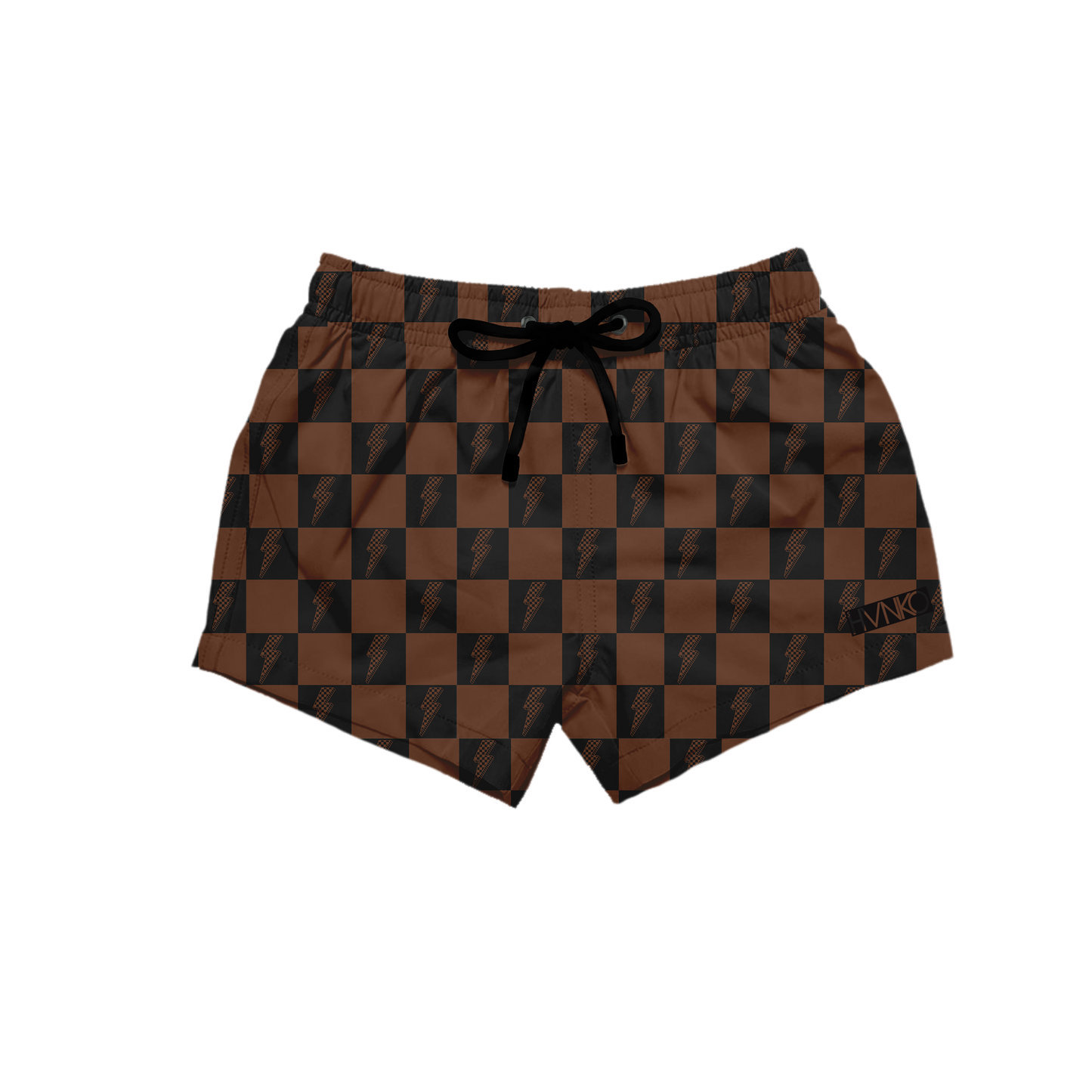 Boardies - Brown Checkered Bolt