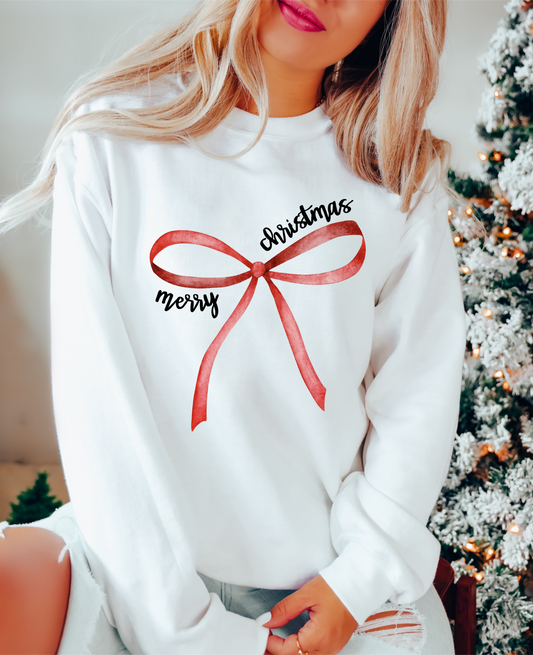 RED BOW CREW NECK SWEATER (Copy)