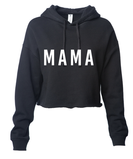 MAMA WOMENS CROP HOODIE <BR>MORE COLORS AVAILABLE