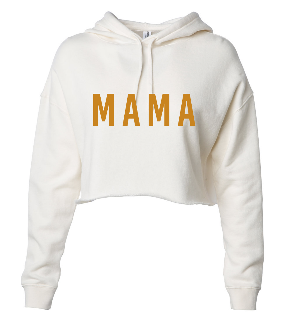 MAMA WOMENS CROP HOODIE <BR>MORE COLORS AVAILABLE