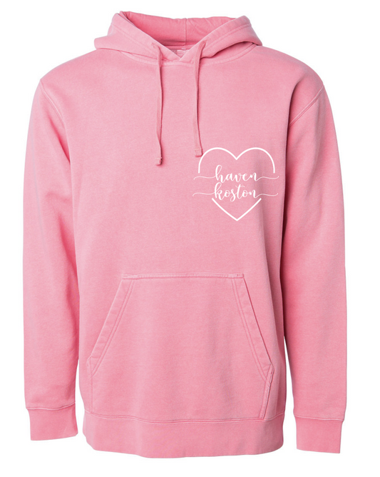 PERSONALIZED HEART MOM HOODIE <BR> MORE COLORS AVAILABLE