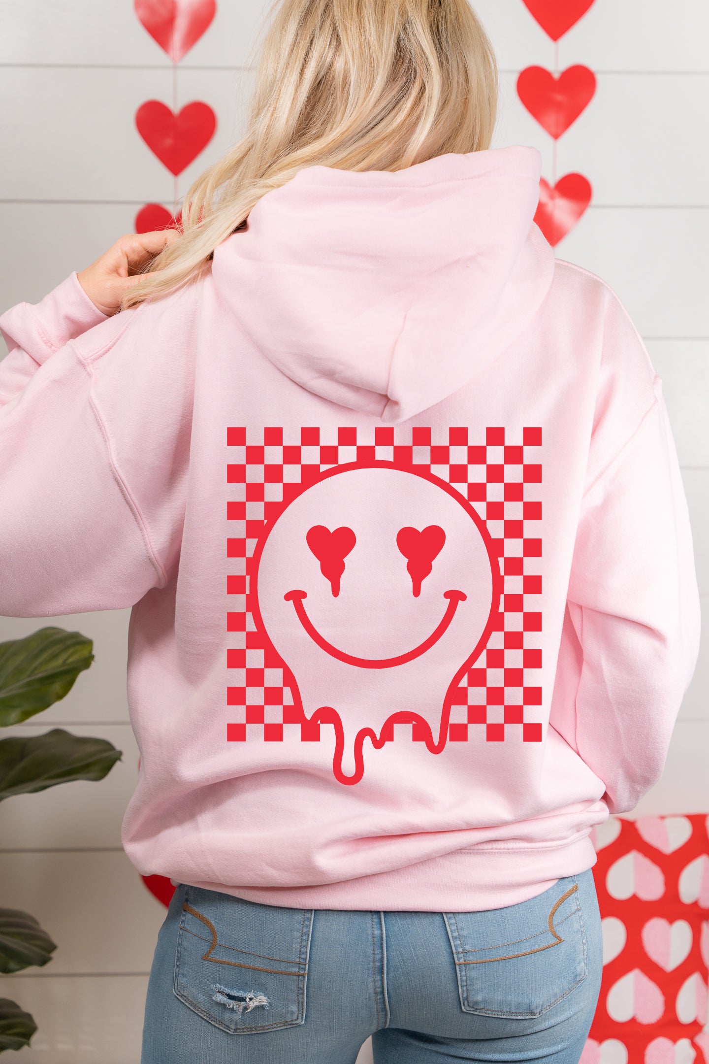 CHECKERED HEART SMILEY SWEATER <br> More colors available