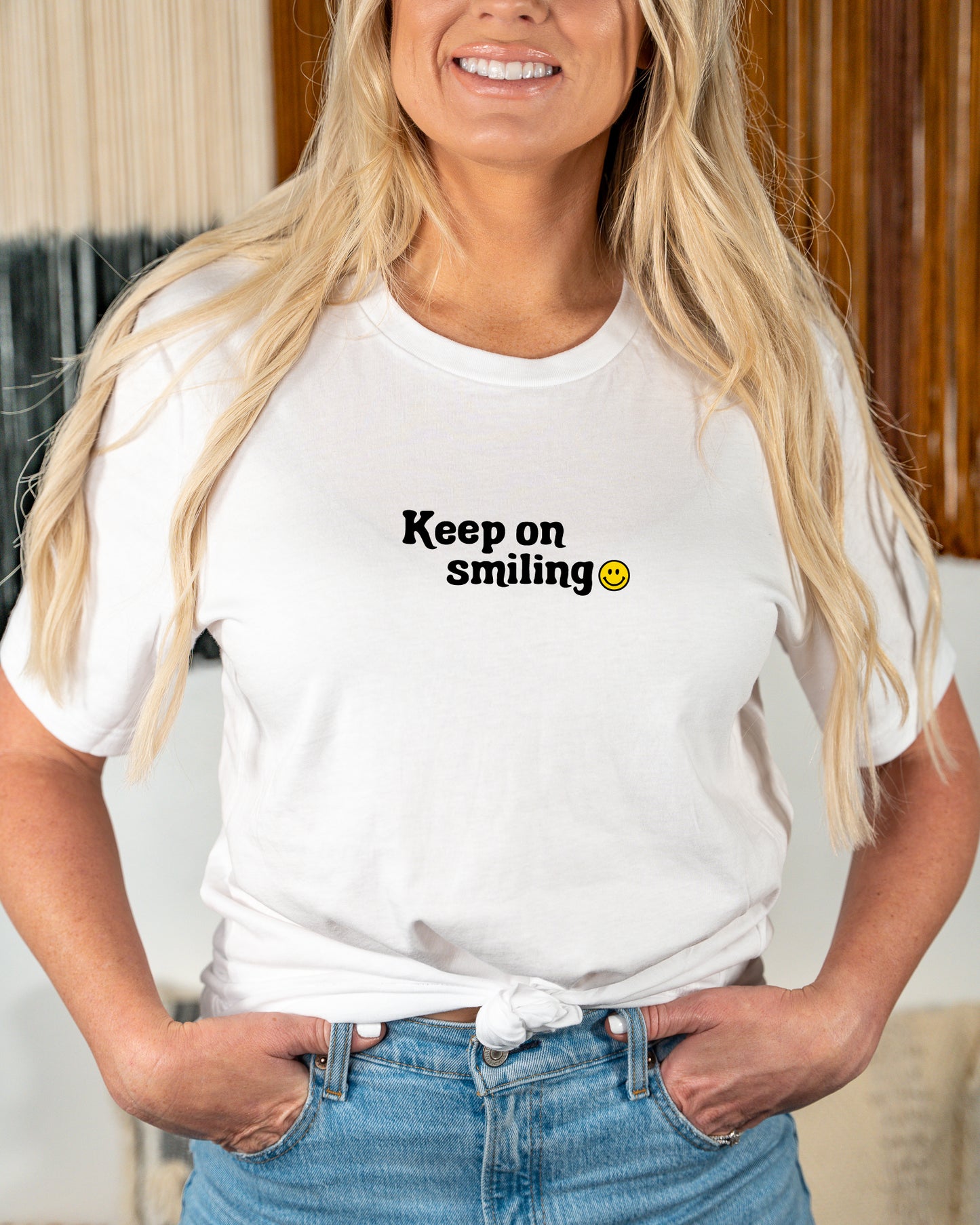 KEEP SMILING WOMENS SWEATER OR SHIRT <BR>MORE COLORS AVAILABLE